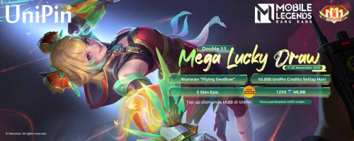 Double 11 di MLBB Telah Dimulai! Balik Modal dengan Cashback, Skin Epic + 1,250 Diamonds MLBB Gratis dari UniPin
